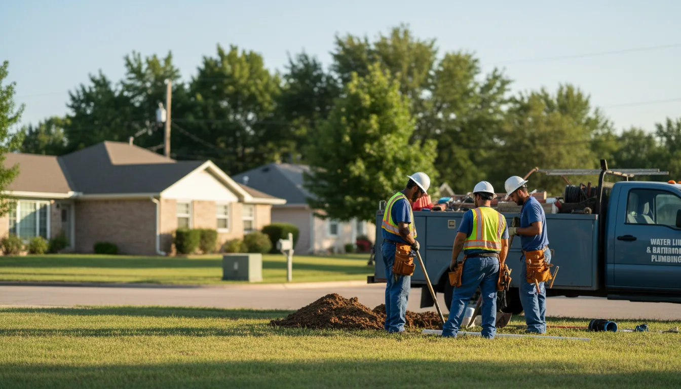 Residential water line and bathroom plumbing service in Brashear, TX